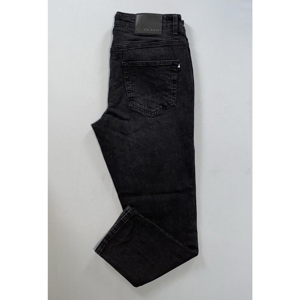 Ted Baker Tapered Leg 5-Pocket Stretch Denim Jeans. Washed Black, Men's 32X28.